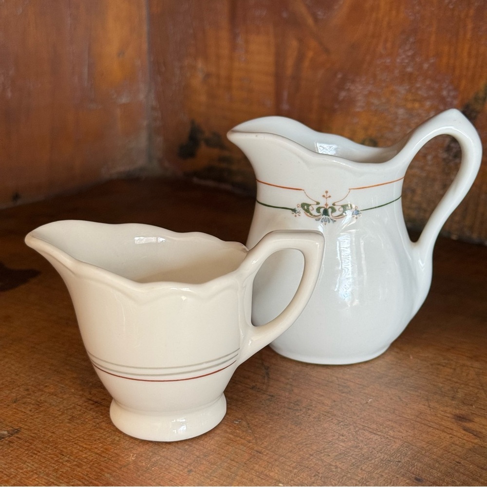 Pair of Vintage Restaurant Ware Creamers—Shenango and Syracuse